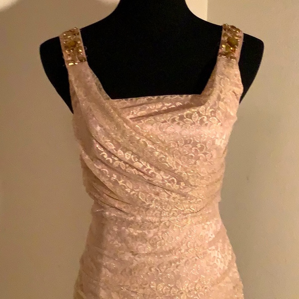 Gold lace dress
